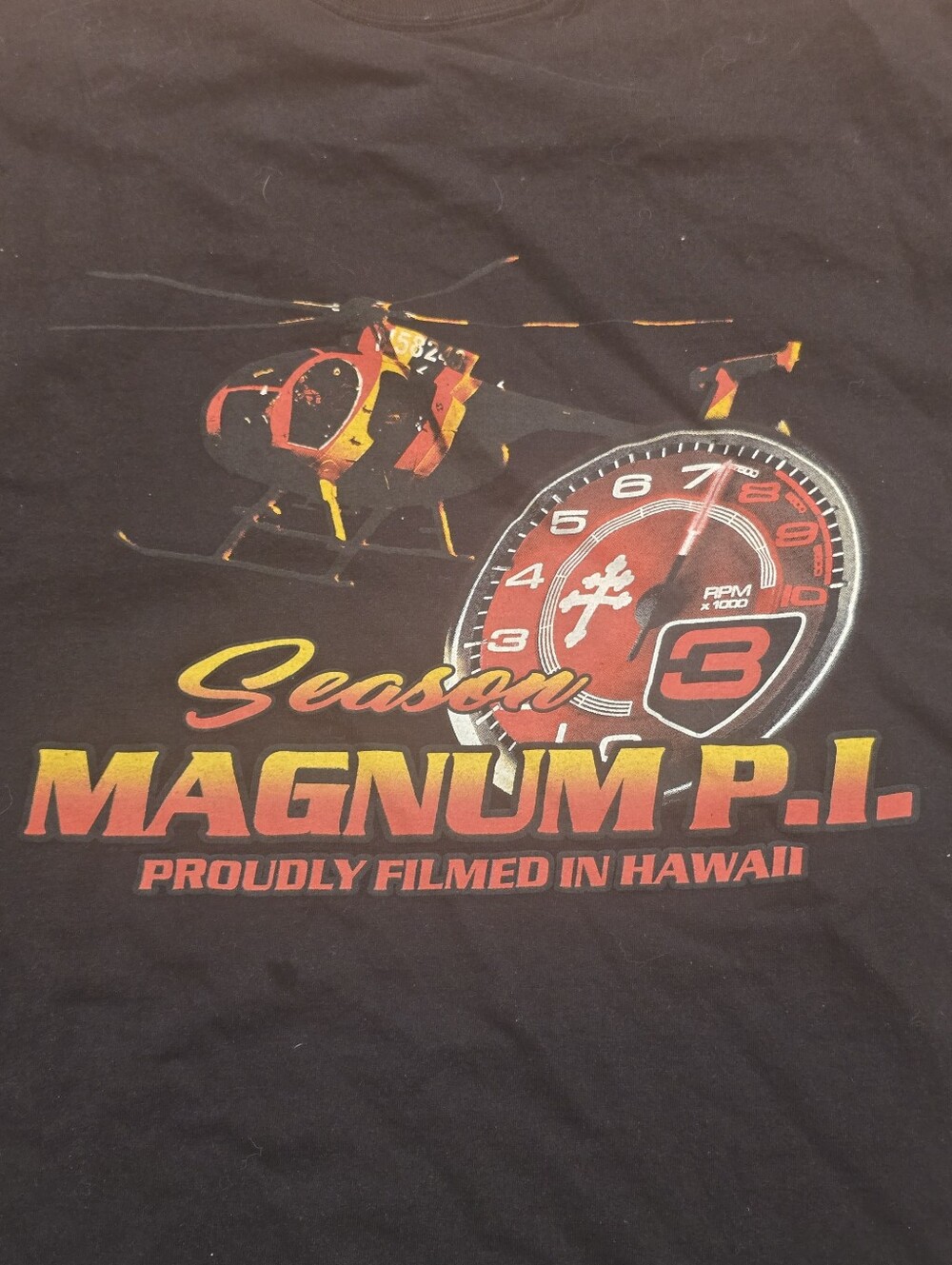 Magnum PI Film Crew T Shirt Season 3 Hawaii Black 3XL